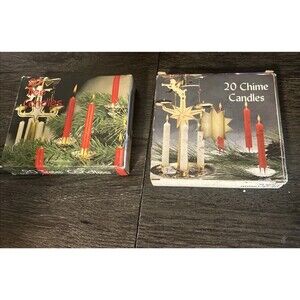 Lot 2 Boxes Chime Tree Candles Blue White Biedermann 20 Candles Per Box 40 Total